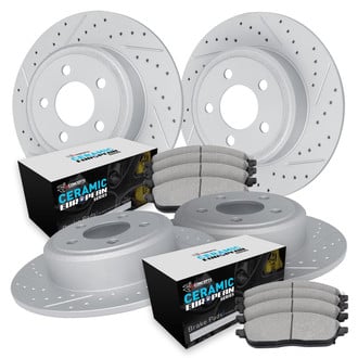 R1 Concepts® - Drilled and Slotted Brake Kit with Euro Ceramic Pads