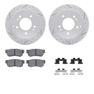 R1 Concepts® - Drilled and Slotted Rear Brake Kit with Optimum OE Pads