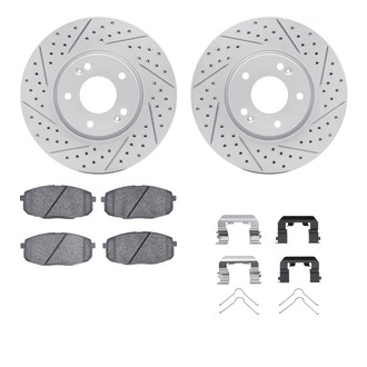 R1 Concepts® - Drilled and Slotted Front Brake Kit with Optimum OE Pads
