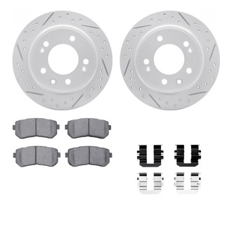 R1 Concepts® - Drilled and Slotted Rear Brake Kit with Optimum OE Pads