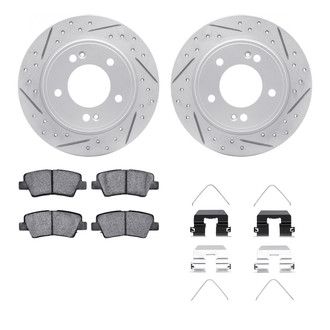 R1 Concepts® - Drilled and Slotted Rear Brake Kit with Optimum OE Pads