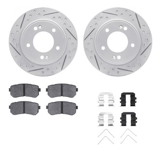 R1 Concepts® - Drilled and Slotted Rear Brake Kit with Optimum OE Pads