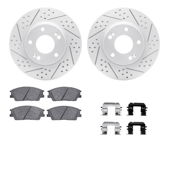 R1 Concepts® - Drilled and Slotted Front Brake Kit with Optimum OE Pads
