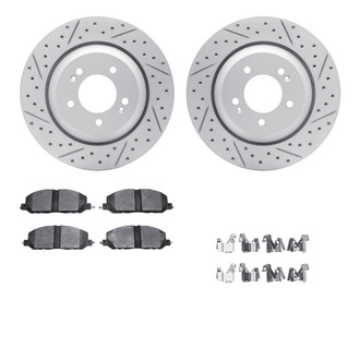 R1 Concepts® - Drilled and Slotted Rear Brake Kit with Optimum OE Pads