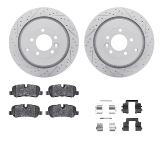 R1 Concepts® - Drilled and Slotted Rear Brake Kit with Optimum OE Pads