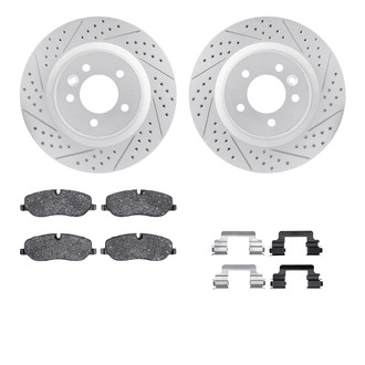 R1 Concepts® - Drilled and Slotted Front Brake Kit with Optimum OE Pads