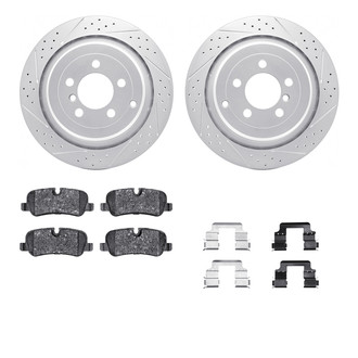 R1 Concepts® - Drilled and Slotted Rear Brake Kit with Optimum OE Pads