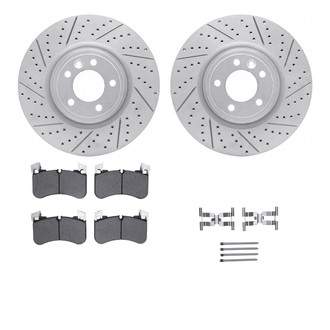 R1 Concepts® - Drilled and Slotted Front Brake Kit with Optimum OE Pads