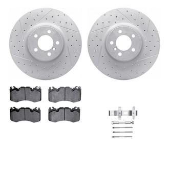 R1 Concepts® - Drilled and Slotted Front Brake Kit with Optimum OE Pads