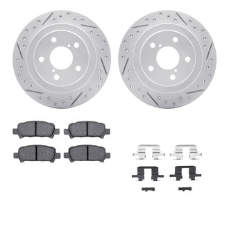 R1 Concepts® - Drilled and Slotted Rear Brake Kit with Optimum OE Pads