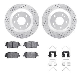 R1 Concepts® - Drilled and Slotted Rear Brake Kit with Optimum OE Pads