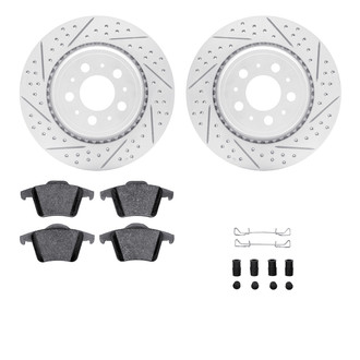R1 Concepts® - Drilled and Slotted Rear Brake Kit with Optimum OE Pads
