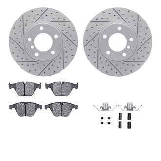 R1 Concepts® - Drilled and Slotted Front Brake Kit with Optimum OE Pads