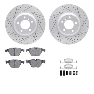 R1 Concepts® - Drilled and Slotted Front Brake Kit with Optimum OE Pads