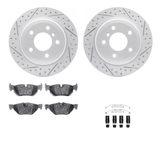 R1 Concepts® - Drilled and Slotted Rear Brake Kit with Optimum OE Pads