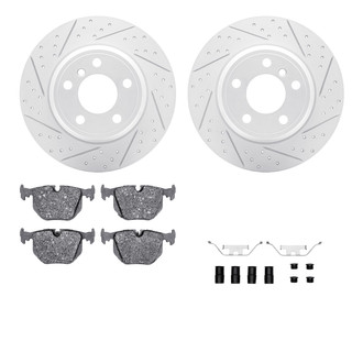 R1 Concepts® - Drilled and Slotted Rear Brake Kit with Optimum OE Pads