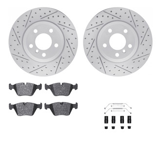 R1 Concepts® - Drilled and Slotted Front Brake Kit with Optimum OE Pads