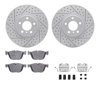 R1 Concepts® - Drilled and Slotted Front Brake Kit with Optimum OE Pads