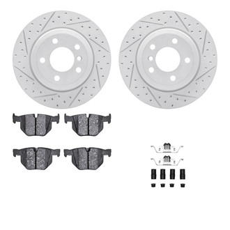 R1 Concepts® - Drilled and Slotted Rear Brake Kit with Optimum OE Pads