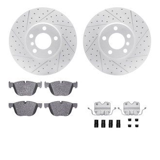 R1 Concepts® - Drilled and Slotted Front Brake Kit with Optimum OE Pads