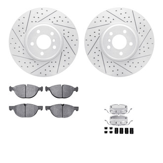 R1 Concepts® - Drilled and Slotted Front Brake Kit with Optimum OE Pads