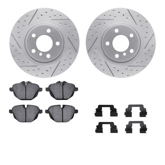 R1 Concepts® - Drilled and Slotted Rear Brake Kit with Optimum OE Pads