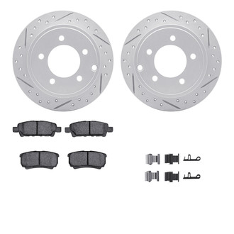 R1 Concepts® - Drilled and Slotted Rear Brake Kit with Optimum OE Pads