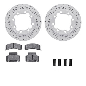 R1 Concepts® - Drilled and Slotted Front Brake Kit with Optimum OE Pads