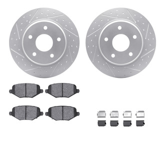 R1 Concepts® - Drilled and Slotted Rear Brake Kit with Optimum OE Pads