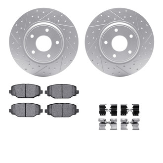 R1 Concepts® - Drilled and Slotted Rear Brake Kit with Optimum OE Pads