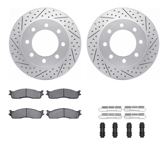 R1 Concepts® - Drilled and Slotted Front Brake Kit with Optimum OE Pads