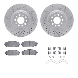 R1 Concepts® - Drilled and Slotted Front Brake Kit with Optimum OE Pads