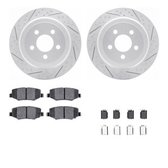 R1 Concepts® - Drilled and Slotted Rear Brake Kit with Optimum OE Pads