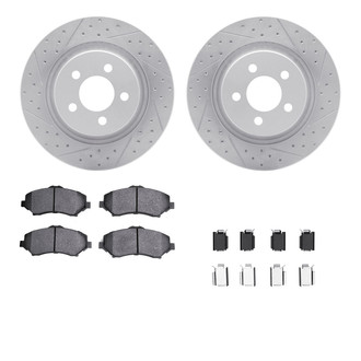 R1 Concepts® - Drilled and Slotted Front Brake Kit with Optimum OE Pads