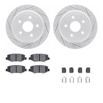R1 Concepts® - Drilled and Slotted Rear Brake Kit with Optimum OE Pads