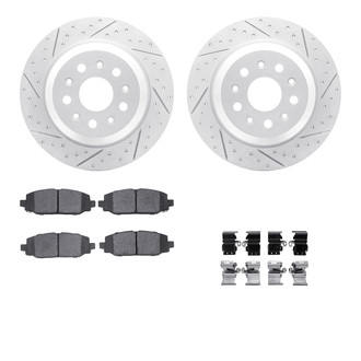 R1 Concepts® - Drilled and Slotted Rear Brake Kit with Optimum OE Pads