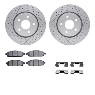 R1 Concepts® - Drilled and Slotted Front Brake Kit with Optimum OE Pads