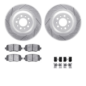 R1 Concepts® - Drilled and Slotted Rear Brake Kit with Optimum OE Pads