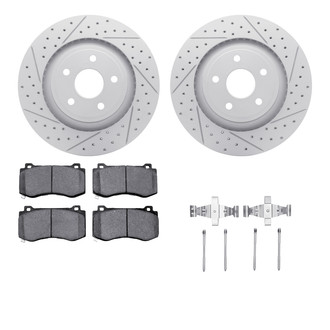 R1 Concepts® - Drilled and Slotted Front Brake Kit with Optimum OE Pads
