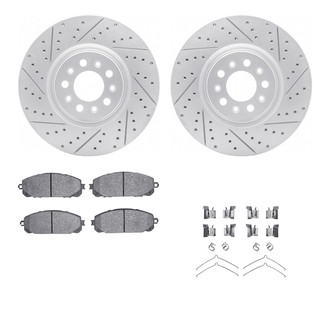 R1 Concepts® - Drilled and Slotted Front Brake Kit with Optimum OE Pads