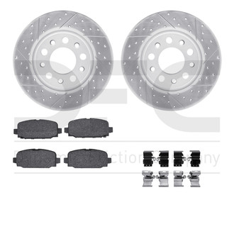 R1 Concepts® - Drilled and Slotted Rear Brake Kit with Optimum OE Pads