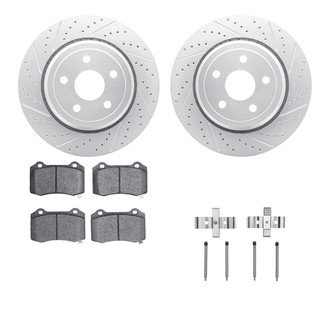 R1 Concepts® - Drilled and Slotted Rear Brake Kit with Optimum OE Pads