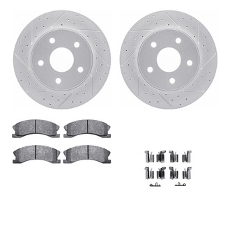 R1 Concepts® - Drilled and Slotted Front Brake Kit with Optimum OE Pads