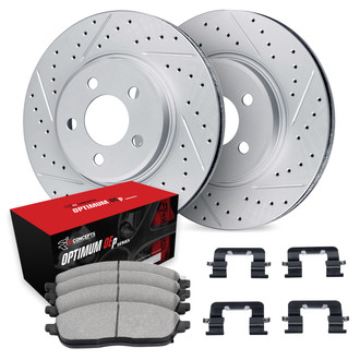 R1 Concepts® - Drilled and Slotted Brake Kit with Optimum OE Pads