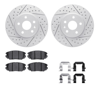 R1 Concepts® - Drilled and Slotted Front Brake Kit with Optimum OE Pads