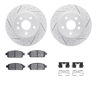 R1 Concepts® - Drilled and Slotted Rear Brake Kit with Optimum OE Pads