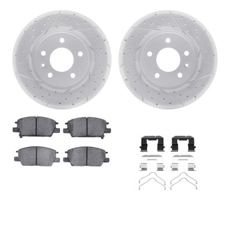 R1 Concepts® - Drilled and Slotted Front Brake Kit with Optimum OE Pads