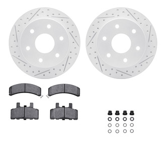 R1 Concepts® - Drilled and Slotted Front Brake Kit with Optimum OE Pads
