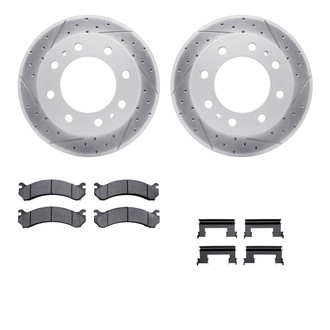 R1 Concepts® - Drilled and Slotted Front Brake Kit with Optimum OE Pads