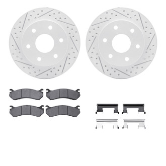 R1 Concepts® - Drilled and Slotted Front Brake Kit with Optimum OE Pads